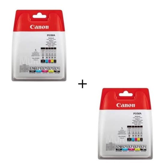 Canon Pack de 4 Cartouches couleurs jet d'encre PGI-570/CLI-571 PGBK/BK/C/M/Y x2