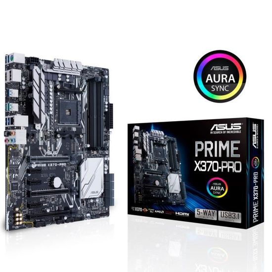 Asus Carte mère PRIME X370-PRO - Socket AM4 - DDR4 - 2666 MHz - 64 Go - 90MB0TD0-M0EAY0