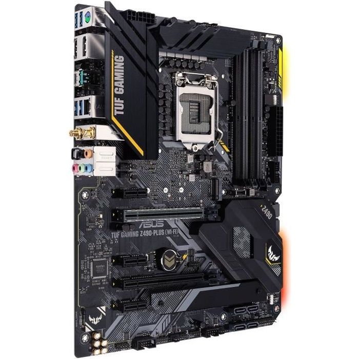 ASUS TUF GAMING Z490 PLUS WI FI Carte mère ATX Socket LGA1200 Z490 Chipset USB C Gen2 USB 3.2 Gen 1 USB 3.2 Gen 2 Gigabit LAN Wi Fi 6 Bluetooth carte graphique embarquée... - vue 2