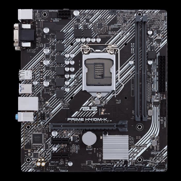 ASUS PRIME H410M K Carte mère micro ATX Socket LGA1200 H410 Chipset USB 3.2 Gen 1 Gigabit LAN carte graphique embarquée unité centrale requise audio HD 8 canaux - vue 2