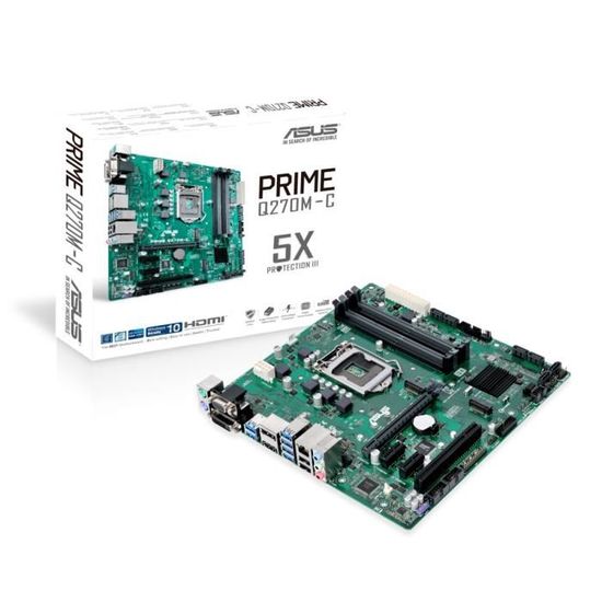 ASUS - Carte mère PRIME Q270M-C - Socket LGA 1151 - DDR4 - 2400 MHz - 64 Go - 90MB0SZ0-M0EAYM