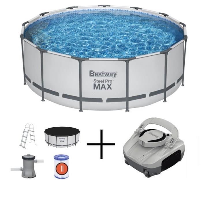 Kit Piscine hors sol tubulaire BESTWAY Steel Pro Max™ 396 x 122 cm Ronde Inclus pompe echelle bache et cartouche - vue 4