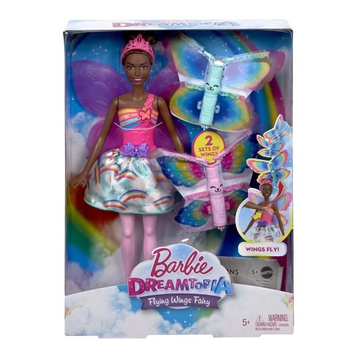 Poupee BARBIE Fee Papillon Brune avec ailes et papillon clip Barbie Dreamtopia Cdiscount Jeux Jouets