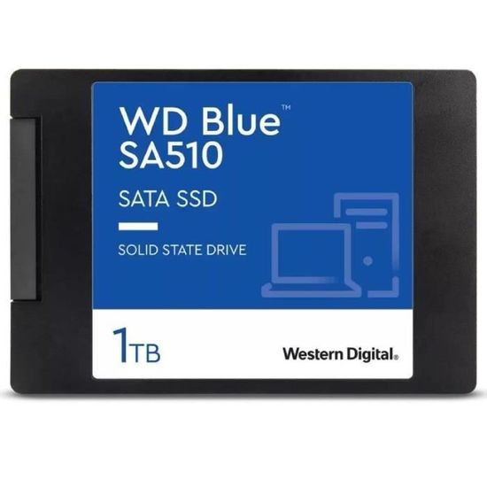 WESTERN DIGITAL Disque dur SA510 - SATA SSD - 1TB interne - Format 2.5" - Bleu