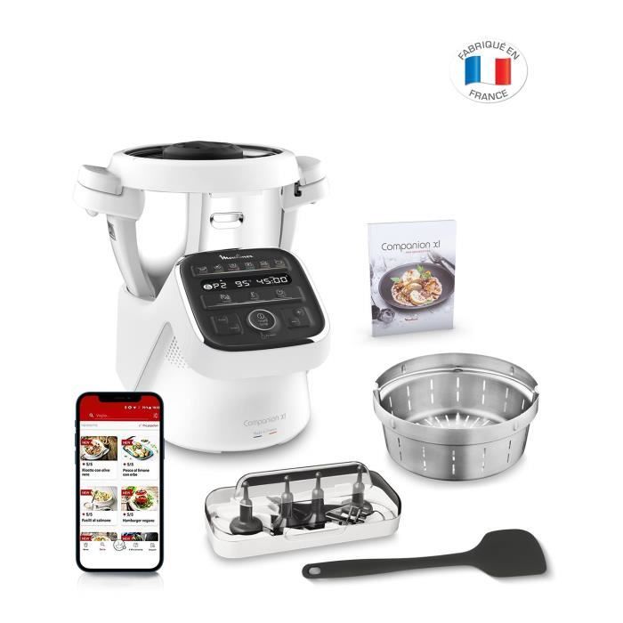 Moulinex Hf80cb10 Companion Xl Robot Cuiseur Multifonction Bol 4 5l 12 Programmes Auto Batteur Melangeur Hachoir Petrin 1550w Cdiscount Electromenager