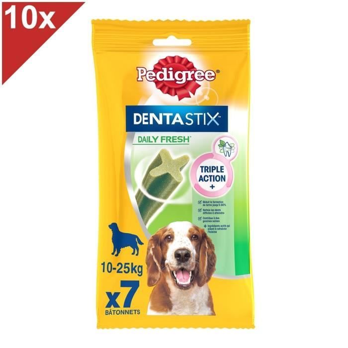 PEDIGREE Dentastix Fresh Friandise à mâcher moyen chien 70 sticks dentaire(10x7)