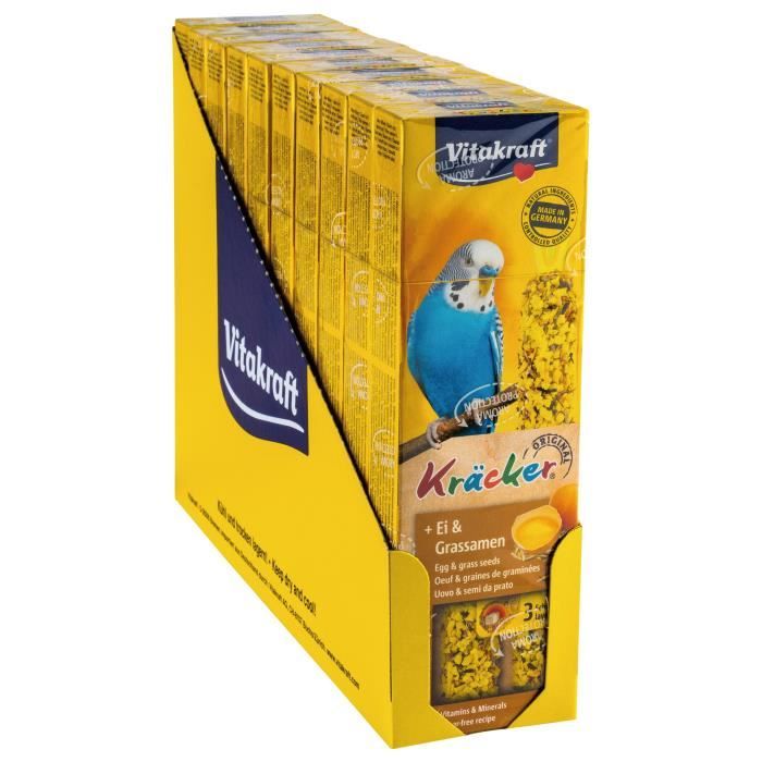 VITAKRAFT Kracker Friandise pour Perruches oeuf Graines de Graminee - Lot de 10x2