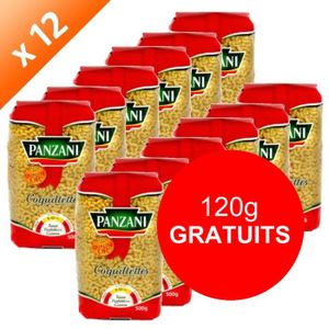 PENNE TORTI & AUTRES PANZANI Coquillettes 500g  (x12)