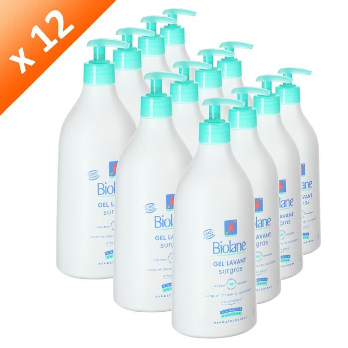 Biolane Gel Lavant Surgras 750 Ml - Lot De 2 Flacons - Pour Peau Sèche Et Sensible