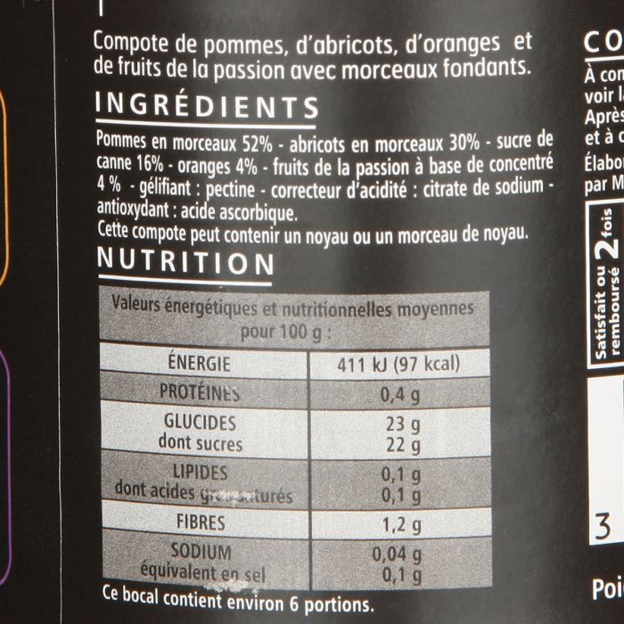 CASINO Compote Pomme abricot orange passion 590g Cdiscount Au quotidien