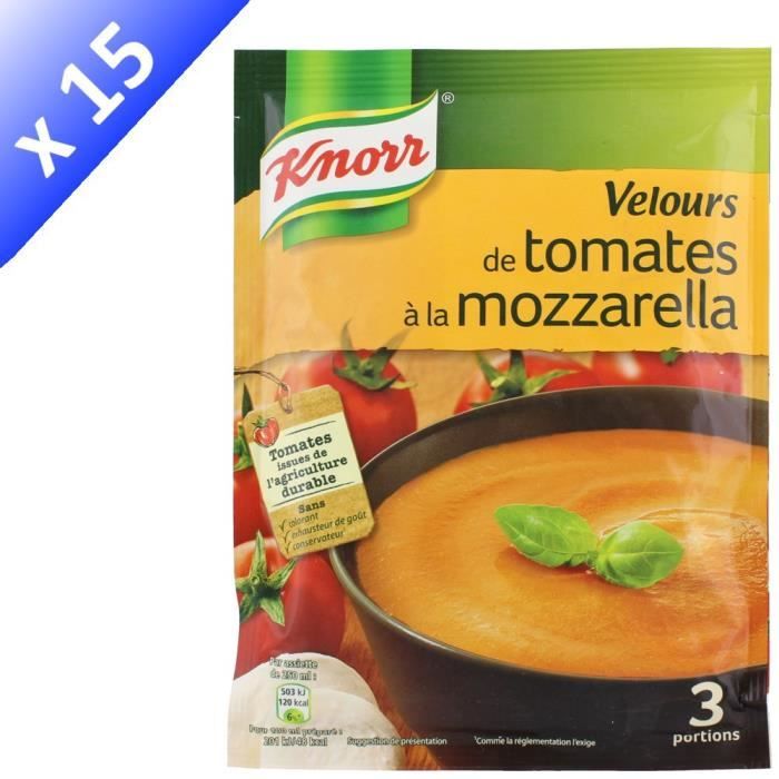 KNORR Soupe Déshydratée Velours de Tomates à la Mozzarella Sachet