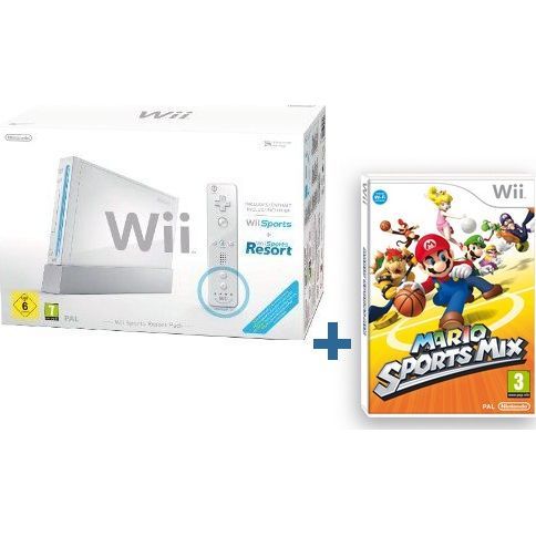 Console rétrogaming Nintendo WII BLANC+WII SPORT ET RESORT