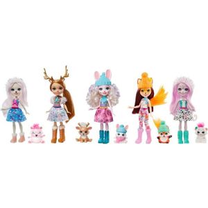 POUPÉE ENCHANTIMALS Vallée Enneigée Pack 5 Poupées 15 cm 