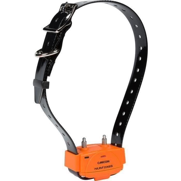 NUM'AXES -  Collier seul - CANICOM - avec plasturgie orange et sangle noire
