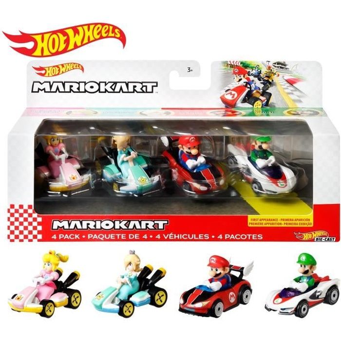 HOT WHEELS - COFFRETS 4 VÉHICULES MARIO KART