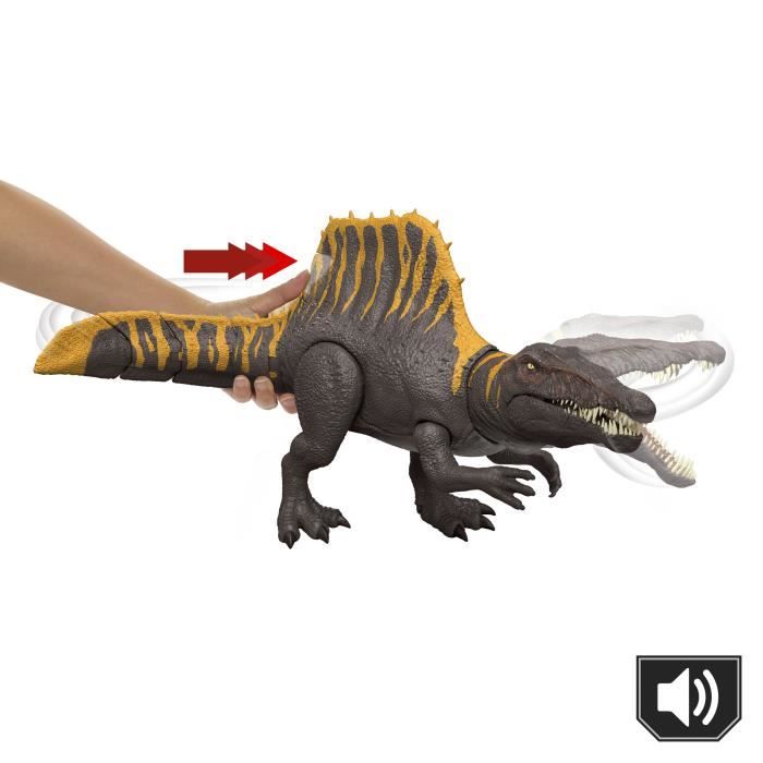 Jurassic World - Figurine articulée Spinosaurus - 2 mouvements d'attaque - JGB56 - Jeux - Jouets