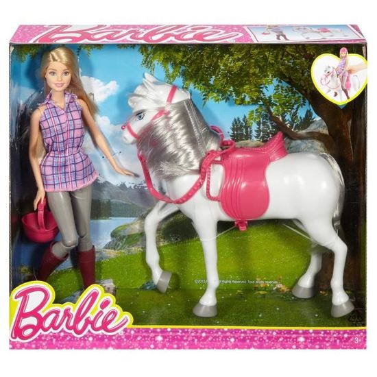Barbie Barbie Et Son Cheval Blanc Achat Vente Poupee Cdiscount