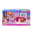 Barbie - Coffret restaurant de Barbie avec 1 poupée, + de 30 accessoires, 6 zones de jeu - Accessoires Poupée Mannequin - Dès 3 ans-4