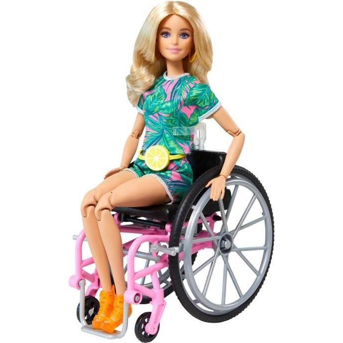 BARBIE Fashionista Brunette Poupée avec fauteuil roulant et rampe 