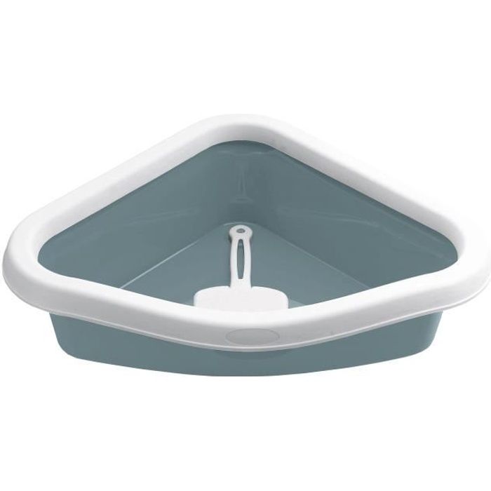 Zolux Bac A Litiere D Angle 54 X 40 X 14 Cm Bleu Acier Pour Chat Cdiscount Animalerie