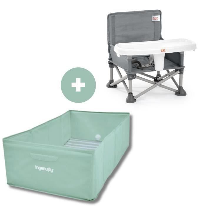 Rehausseur de chaise pliable pop'N sit gris et Baignoire bébé pliable Ingenuity - Puériculture & Eveil bébé Rehausseur de chaise pliable pop'N sit gris et Baignoire bébé pliable Ingenuity - Puériculture & Eveil bébé