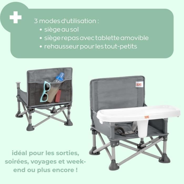 APRAMO FLIPPA Chaise rehausseur de salle à manger pour bébé de 6 mois à 3 ans environ 15 kg avec harnais et plateau amovible, gris brillant lunaire/argenté APRAMO FLIPPA Chaise rehausseur de salle à manger pour bébé de 6 mois à 3 ans environ 15 kg avec harnais et plateau amovible, gris brillant lunaire/argenté