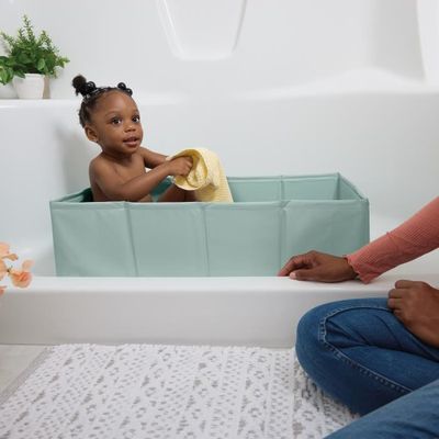 Intex 57100npb Vasca Da Bagno Gonfiabile Per Bambini – Quadrata 85x85x23 Cm, Fondo Gonfiabile, Verde, Per Doccia O Gioco Estivo
