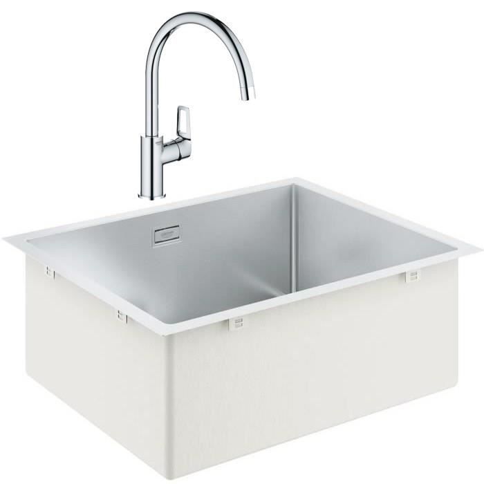 GROHE Évier en acier inoxydable K700 31726SD0 A encastrer 1 bac sans égouttoir 55x45 cm Inox - vue 3