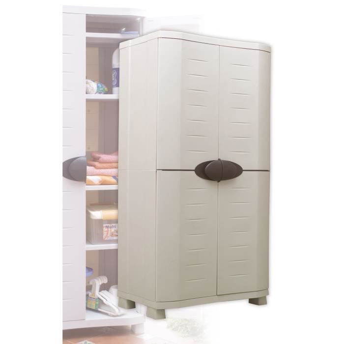 Armoire haute PLASTIKEN SPACESAVER 90 avec étagères - l 90 x p 45 x h 184 cm - Usage intérieur ou ex