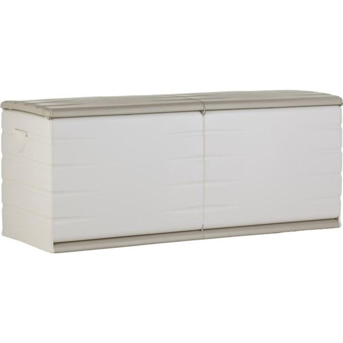 Coffre De Rangement 350l Intérieur/extérieur Coloris Beige - L. 120 X P. 61  X H. 53 Cm - Coffre - Malle BUT