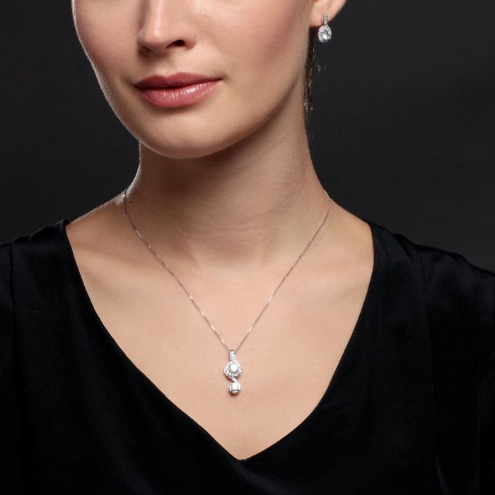 Parure De Bijoux Argent 925 Loutade - Collier, Boucles D'oreilles, Bracelet Et Bague En Forme De Cœur, Cadeau Romantique - 8