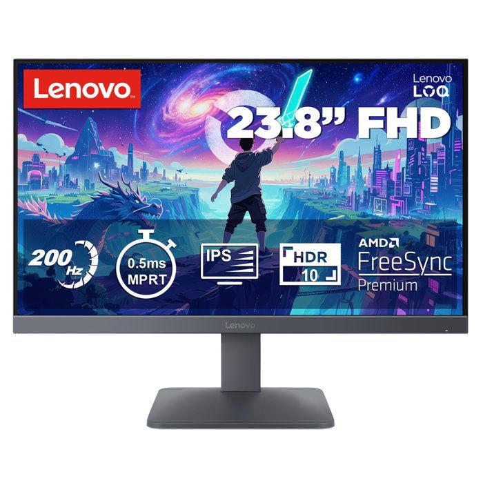 Ecran PC Lenovo LOQ 24 10 23 8 Full HD 200Hz IPS HDR10 FreeSync Premium 0 5ms - vue 3