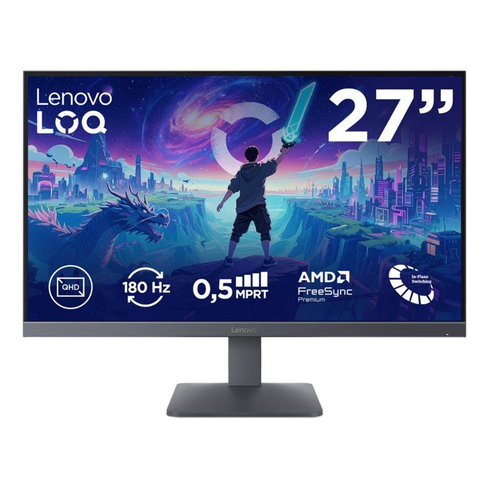 Ecran PC Gamer LENOVO LOQ 27Q-10 - 27 - QHD - 180Hz - Dalle IPS - 05ms - HDR10 - AMD FreeSync Premium