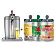 KRUPS Tireuse à bière Beertender - VB700E00 - Compatible fûts 5 L -  Chrome + 3 fûts 5L PELFORTH+ HEINEKEN + DESPERADOS-0