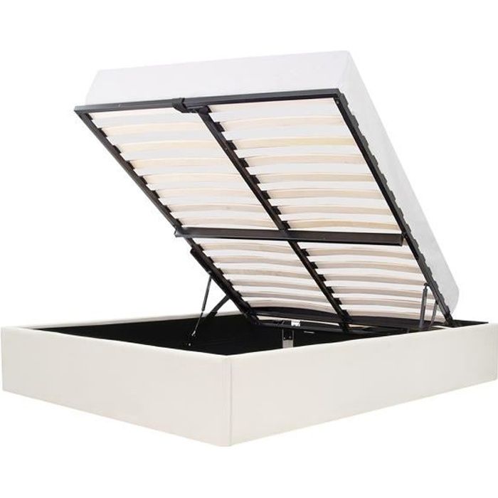 ECLIPSE Lit adulte 160x200 cm + Coffre de rangement Tissu - vue 2