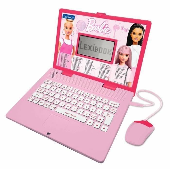 Ordinateur éducatif bilingue Barbie - LEXIBOOK - 124 Activités - Enfant - Rose et blanc
