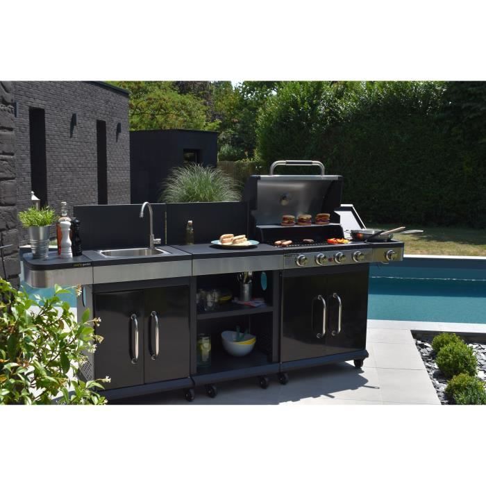 Barbecue à gaz américain COOKIN GARDEN Fidgi 4 brûleurs + Desserte + Évier Barbecue à gaz américain COOKIN GARDEN Fidgi 4 brûleurs + Desserte + Évier