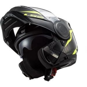 CASQUE MOTO SCOOTER LS2 casque modulable Scope Skid black H-V yellow