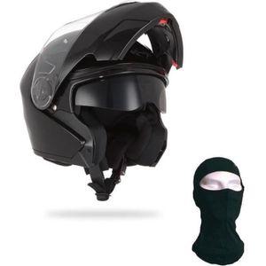 CASQUE MOTO SCOOTER STORMER Casque  Modulable Turn Noir Verni + Cagoule