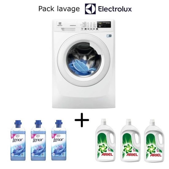 Pack lavage Electrolux: lave linge EWF1291ED + 1 an lessive ARIEL + 1 an assouplissant LENOR