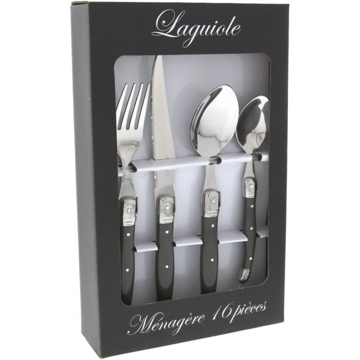 Set De Couverts Laguiole 16 Pièces En Inox - Fourchettes, Couteaux, Cuillères, Design Intemporel