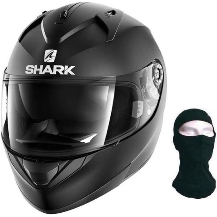 SHARK Casque Moto Ridill Noir Mat + Cagoule