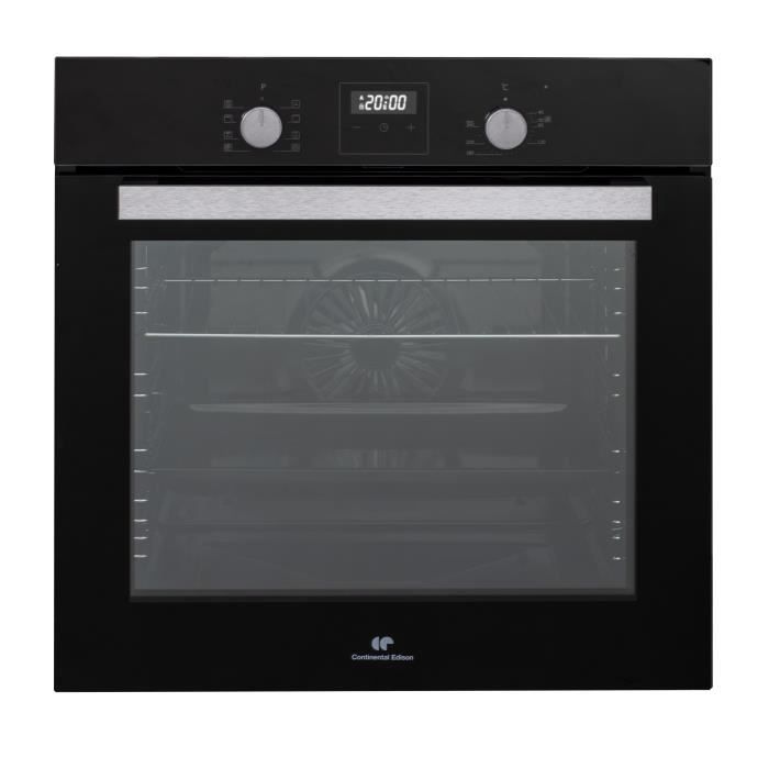 Cuisinière piano gaz 3 fours électriques CONTINENTAL EDISON CECP903FB - 5  feux - Noir - Largeur 90 cm - Cdiscount Electroménager