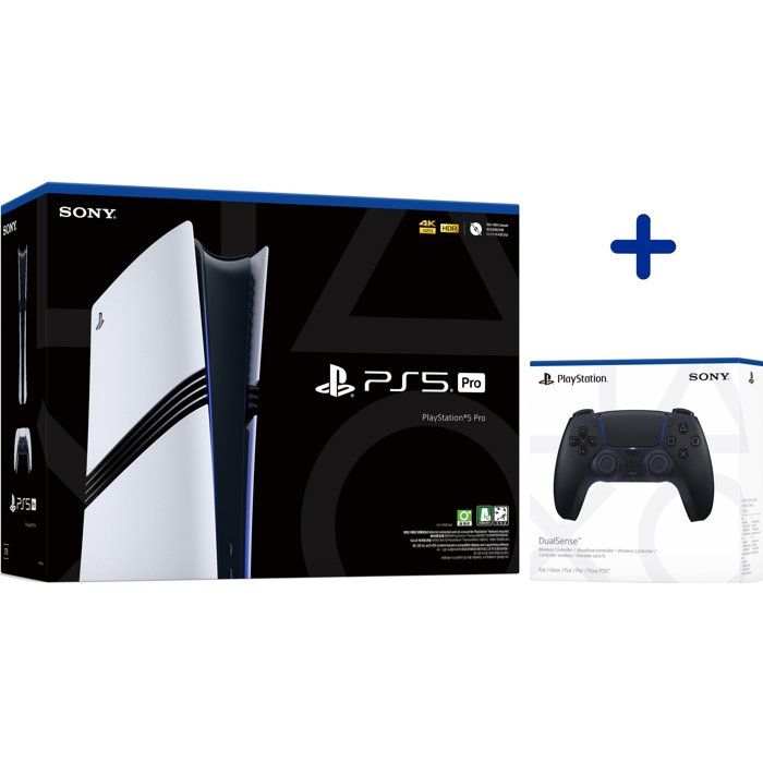 Pack PS5 Pro : Console PlayStation 5 Pro + Manette sans fil DualSense™ - Noire I PS5 et PC