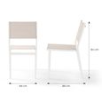 Lot de 2 chaises de jardin en aluminium et textilène - Blanc - 54 x 48 x 84 cm-7