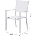 Lot de 4 fauteuils de jardin - Aluminium et textilène - Blanc - 56 x 59 x 89 cm-2
