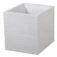 EDA Pot carré Graphit - 39 x 39 x 43 cm - Contenance 31L - Blanc cérusé-0