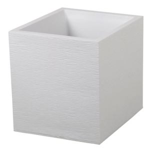 POT DE FLEUR EDA Pot carré Graphit - 39 x 39 x 43 cm - Contenance 31L - Blanc cérusé