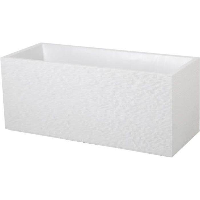 EDA Jardinière Graphit - 99,5 x 39 x H 43 cm - 97,6 L - Blanc cérusé
