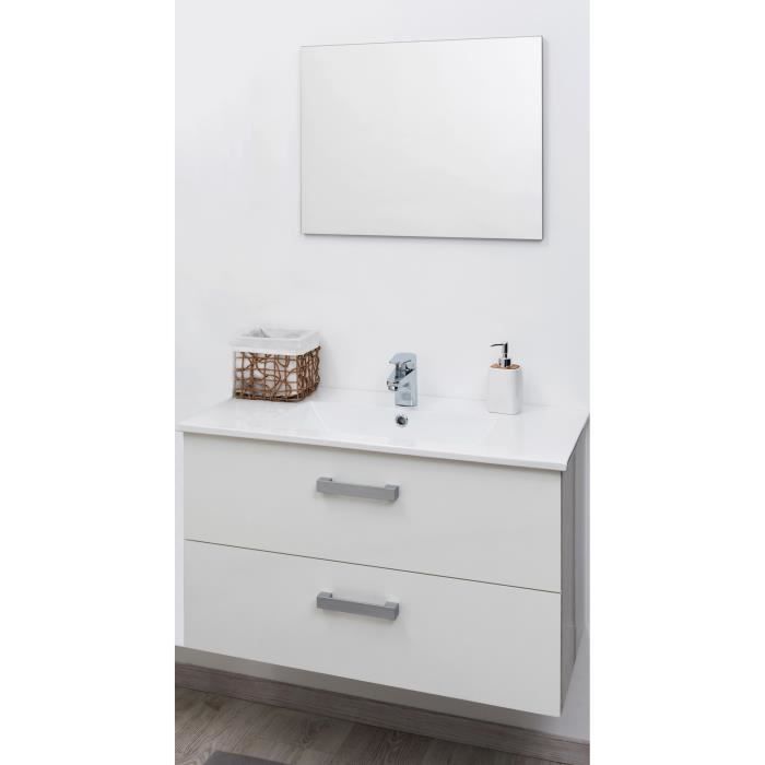 SYVA Salle de bain complète simple vasque avec miroir - Blanc